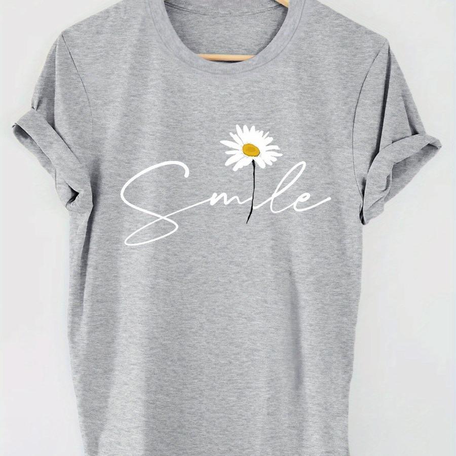 Abrakso Garden Club Графический принт Летние повседневные свободные футболки с круглым вырезом и короткими рукавами для женщин