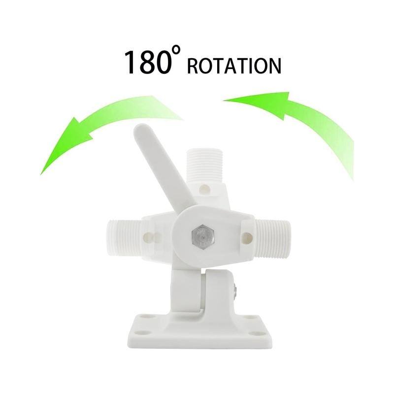 ISURE MARINE VHF Antenna Mounts, Ratchet Mount, White Nylon Adjustable Base Mount for Boat