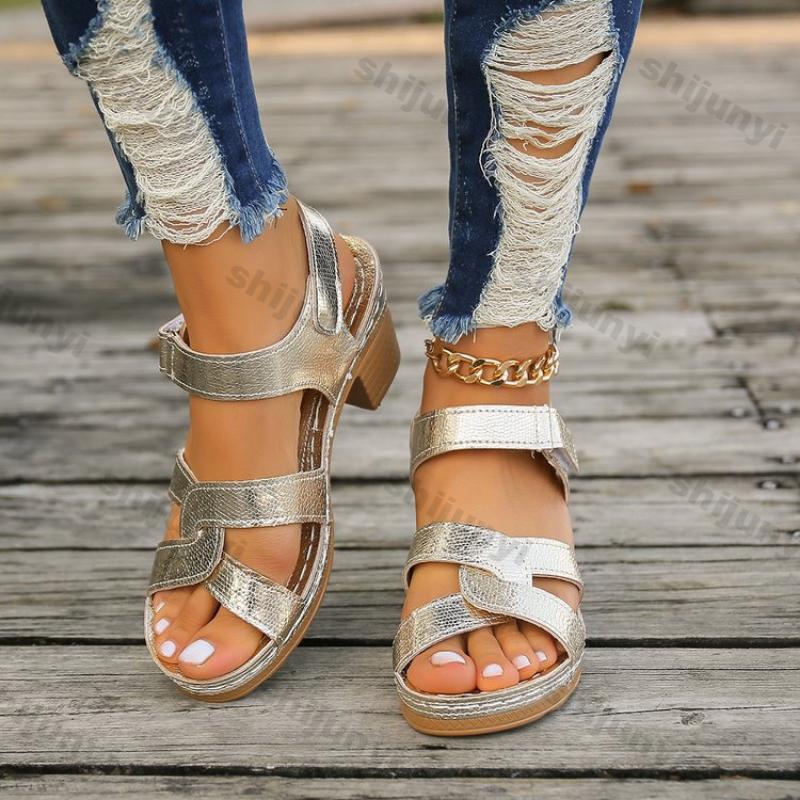 Fashion Women Platform High Heels Sandals 2025 Summer Dress Chunky Open Toe Shoes New Design Brand Slingback Sandals Female Zapatos Muje