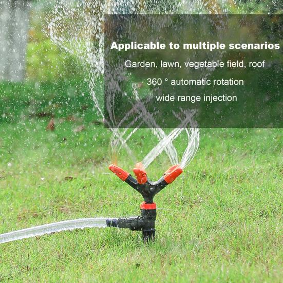 2 Pcs Irrigation Sprinklers 360 Degree Rotation 5-in-1 Large Coverage Area 5 Arm Irrigation Adjustable Angle Yard Lawn Greenhouse