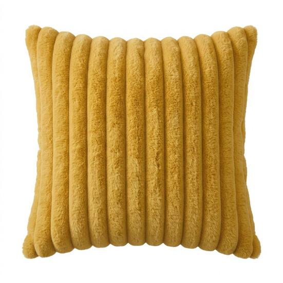 Imitation Rabbit Fur Pillowcase, Soft Plush Vertical Strip Design Throw Pillow Case, Decorative Cushion Cover for Sofa Bed Chair