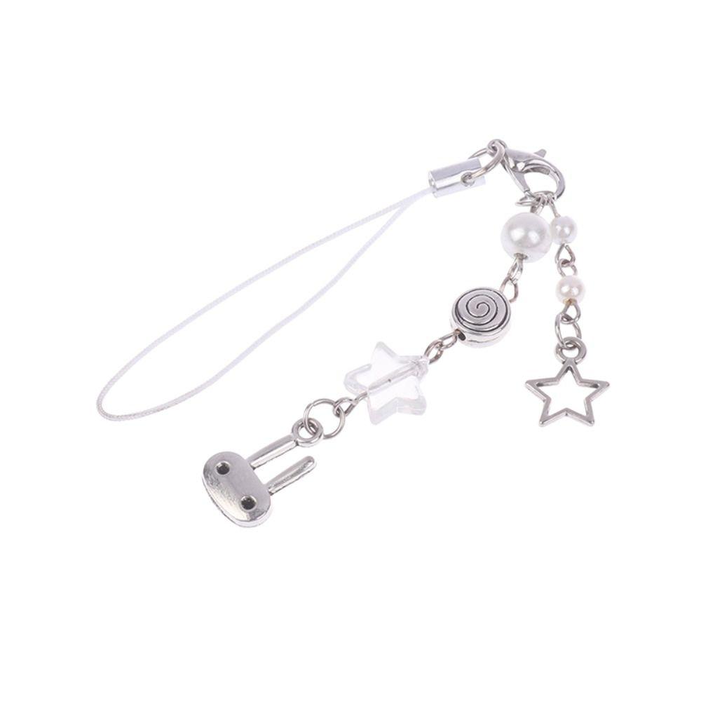 Подвесная веревка Y2k цепочка для сотового телефона милая девушка бисерный брелок кибер кролик телефон брелок сумка брелок