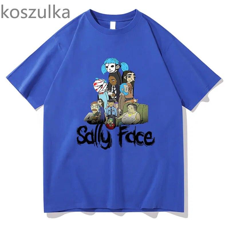 2023 Sally Face TShirt Game Shirt Harajuku Anime Clothes Women Unisex Fashion Casual Short-sleeve Tees TShirt Camisetas Streetwear