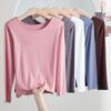2024 Autumn/Winter Women's Plus Size Modal Long Sleeve T-Shirt, Round Neck, All-Match Thin Top