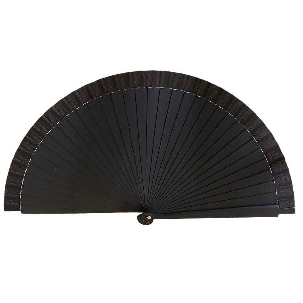 Props Decoration Colorful Chinese Style Folding Fan Wood Folding Fans Spanish Fan Wooden