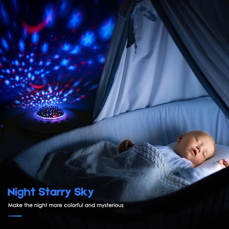 BRELONG светодиодный проектор со звездами, перезаряжаемый через USB, регулируемая музыкальная проекционная лампа, романтическая атмосфера, свет для ребенка, подарок на день рождения