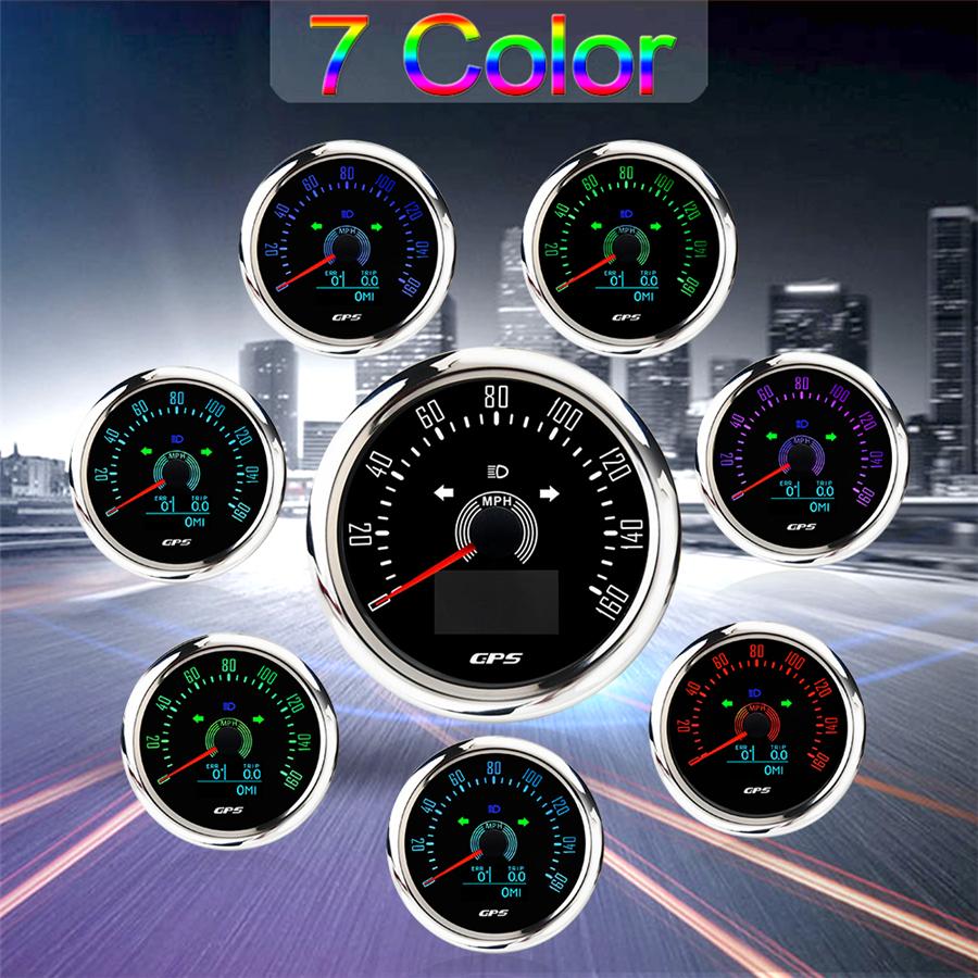 HD 85mm GPS Speedometer With Antenna For Motorcycle Yacht Boat Car Waterproof Od