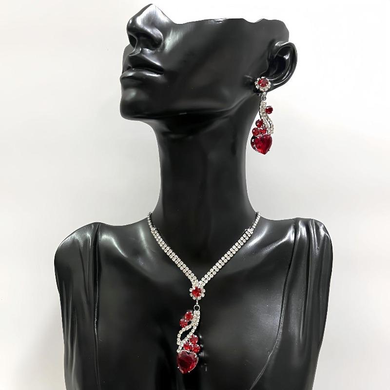 Jewelry, Wedding Dress Studio Popular Jewelry Women, Bridal Rhinestone Necklace Earrings Set