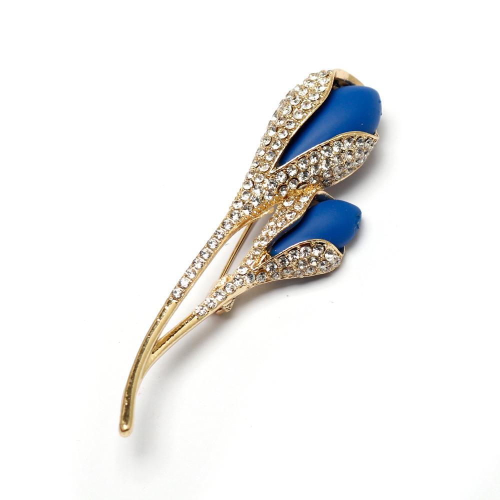 Брошь-булавка в виде цветка розы, модное ювелирное украшение, аксессуар из сплава для официального наряда