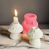 Mushroom Candle Holder Silicone Mold DIY Cement Gypsum Pouring Epoxy Mold for Car Aromatherapy Mould Home Ornament
