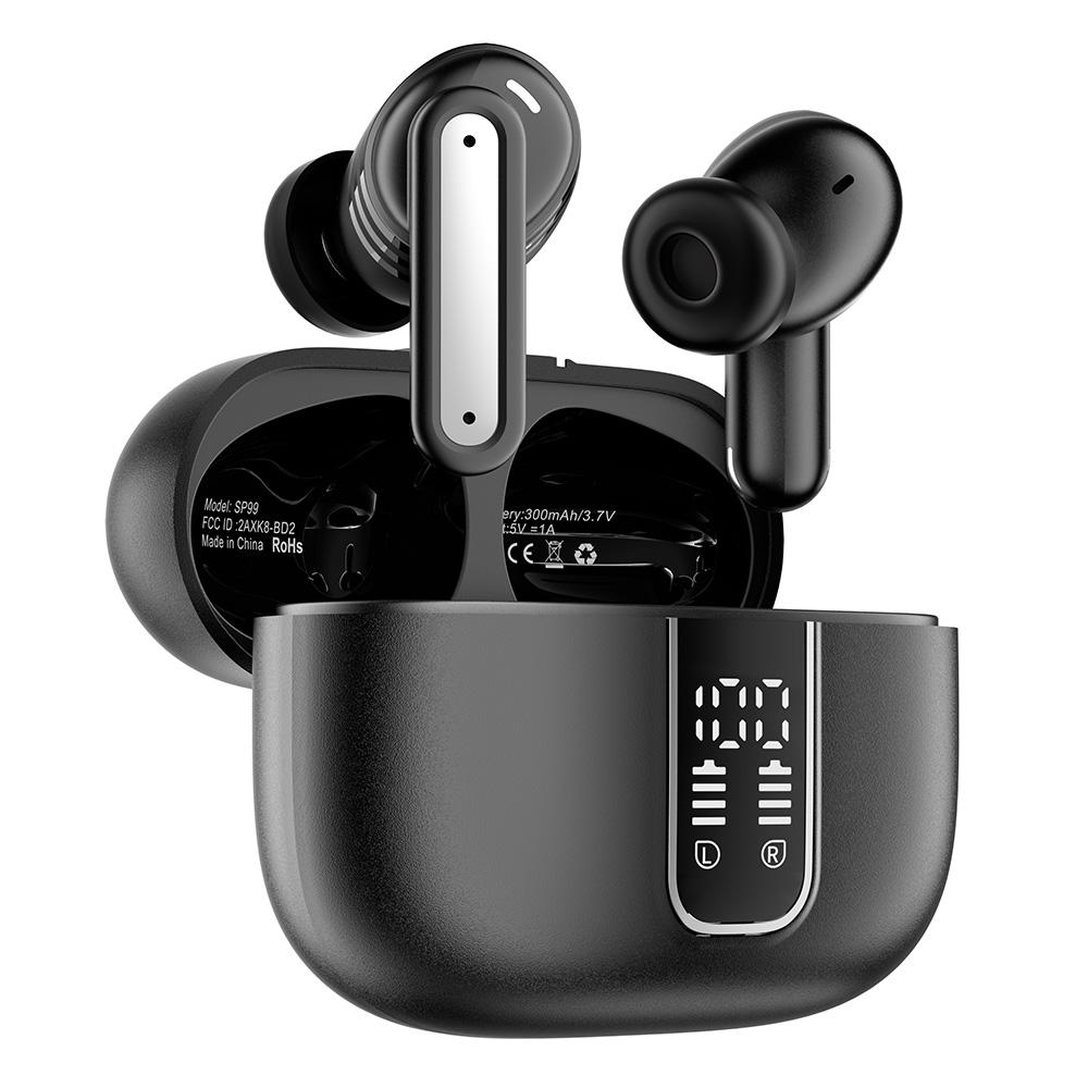 SP99 Wireless Headset With Digital Display Bluetooth-compatible Earbuds ANC ENC Noise Cancelling