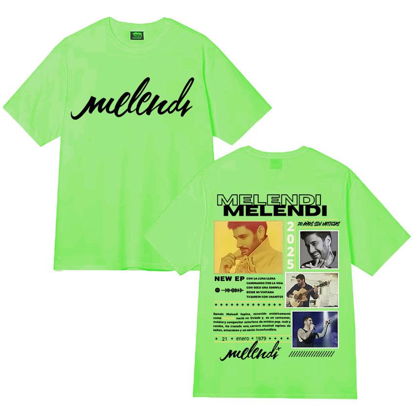Rapper Melendi Tour 2025 Double Sided Graphics T Shirts Mens Fashion Cotton Tshirt Cozy Oversized Short Sleeve T Shirt Fans Gift