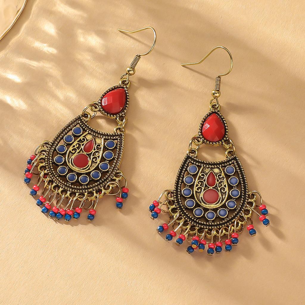 2 шт. женские серьги-подвески с длинными кисточками из рисовых бусин в стиле бохо, персонализированные аксессуары для отпуска