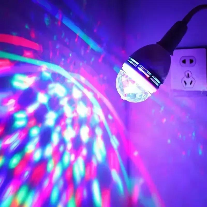 E27 Диско-светильник вращающийся RGB праздничный светодиодный стробоскопический светильник хрустальная диско-лампочка для дня рождения, клуба, бара, KTV, Хэллоуина, Рождества