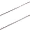 18K White Gold Curb Chain Wide Necklace, 2-Sided, 50cm, Thin, 1.2mm