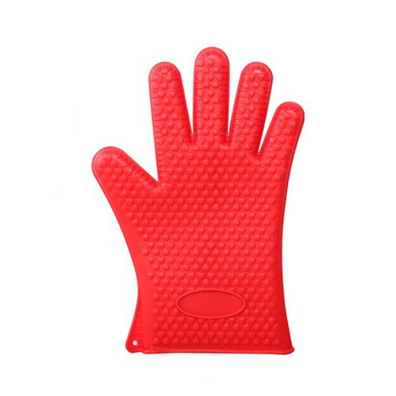 Red Silicone Glove For Cooking With Non-toxic And Safe Insulation**