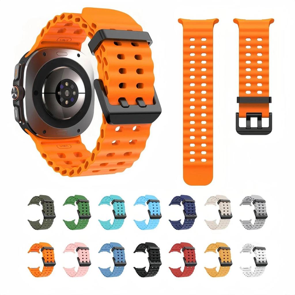 Спортивный ремешок для Samsung Galaxy Watch Ultra 47 мм силиконовый Браслет БЕЗ ЗАЗОРОВ Ocean Watchband aquatics Watch 7 47 мм Официальный ремешок