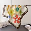 Flower And Colorful Printing Simulation Silk Scarf Square Scarf High-End Shawl Versatile Neck Small Square Scarf Headscarf Scarf Women