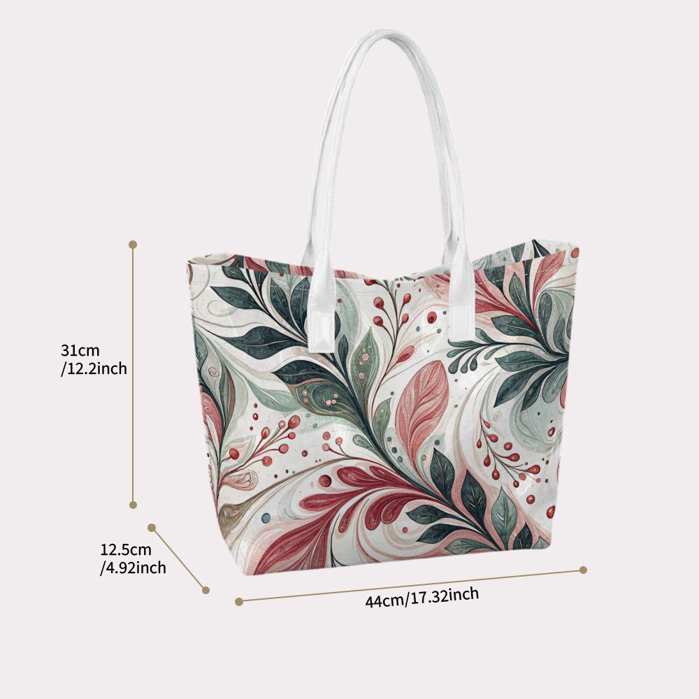Elegant Floral Print Shoulder Bag Women Daily Carry Tote Stylish Casual Commuter Handbag