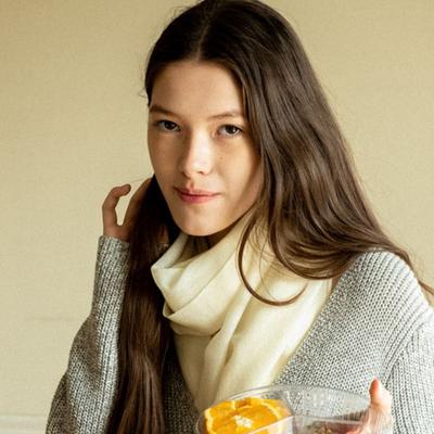 J VINEYARD Soft Wool Ivory Scarf