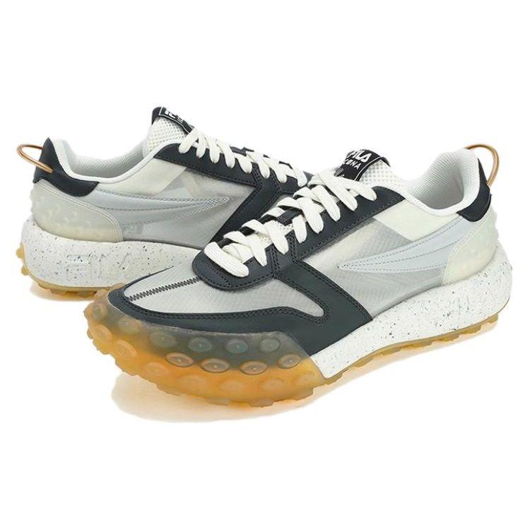 Fila Gara Fashion Удобная ткань Синтетическая кожа Низкий верх Кроссовки для бега Мужские кроссовки Черный Серый F12M323101FVU