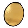 Disc Light Reflector 11.8in Round Gold Silver 2 in 1 Collapsible Portable Photography Reflector for Portraits Headshots