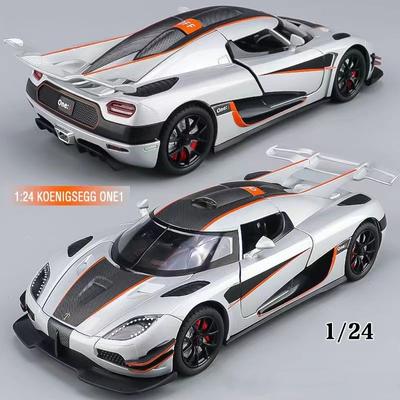 1/24 Koenigsegg ONE 1 литой миниатюрный автомобиль из металла масштабная модель автомобиля со звуком и светом коллекция детских игрушечных транспортных средств подарок