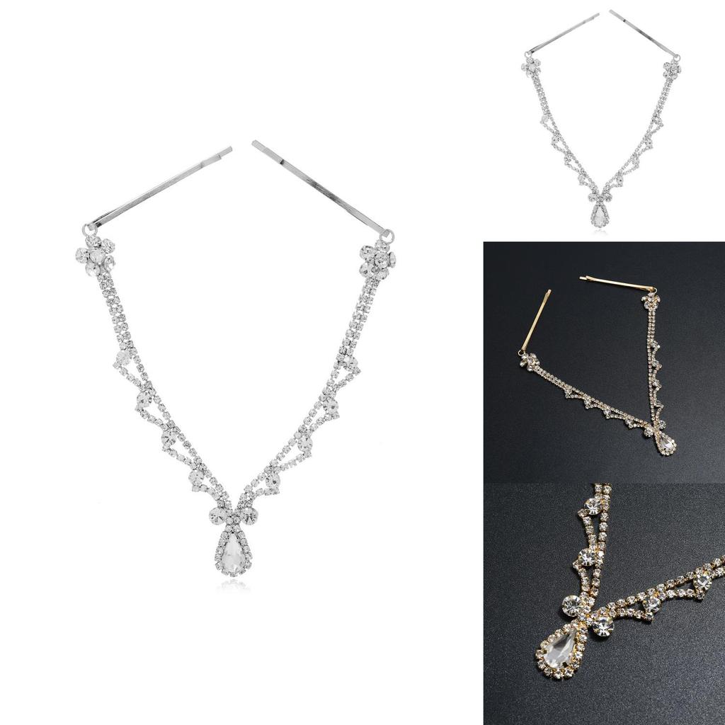 Waterdrop Bridal Headpiece With Rhinestone Accents For Wedding And Party Events