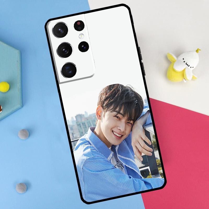 Cha Eun Woo Back Case For Samsung Galaxy S25 S24 S23 S22 S20 S26 Ultra S10 Plus S21 FE S25 FE Soft Cover