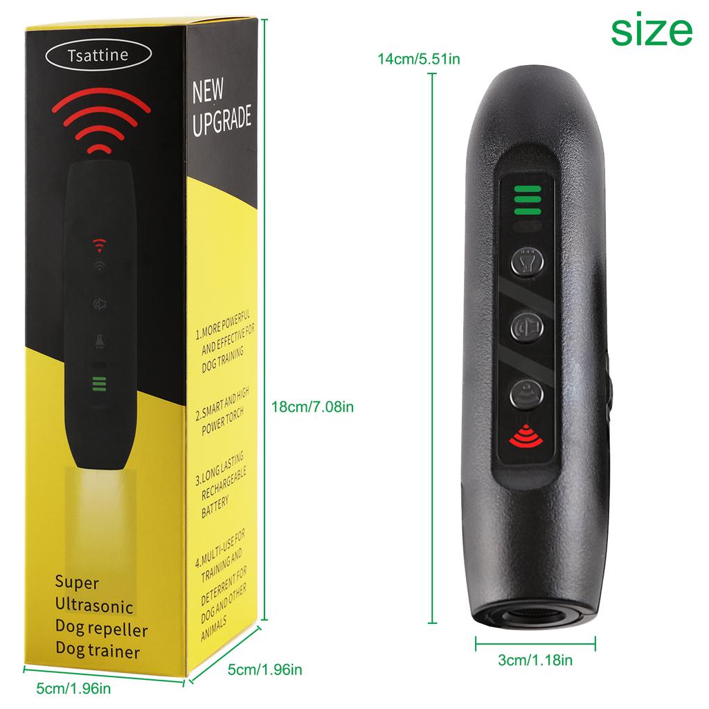 3-частотный ультразвуковой отпугиватель собак с ослепительным фонариком, обучающее сдерживающее устройство для собак против лая, уличный инструмент для отпугивания животных