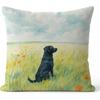 Floral Beagle Pillow Covers 18x18, Beagle Mom Lover Gifts for Women, Watercolor Wildflower Field Dog Decorative Throw Pillow Covers for Home Living