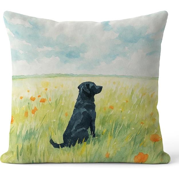 Floral Beagle Pillow Covers 18x18, Beagle Mom Lover Gifts for Women, Watercolor Wildflower Field Dog Decorative Throw Pillow Covers for Home Living