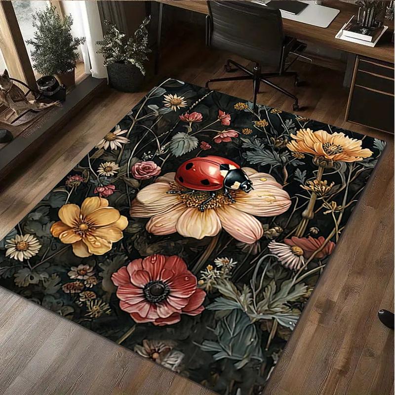Animal Flowers Rug - Home carpet Office Decorative Carpet For Living Room Bedroom Door Mat Floor Rug Computer Chair Area Rug