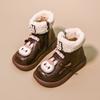 Girls' Fleece Boots Winter Children's Fashionable Princess Short Boots