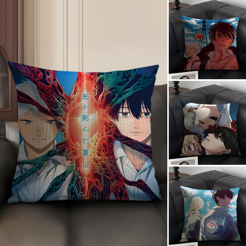 TThe SummerR Hikaru Died Cushion Cover Natural Linen Organic Fabric DoubleSided Printing Sofa Home Decor Gift Pillow Case