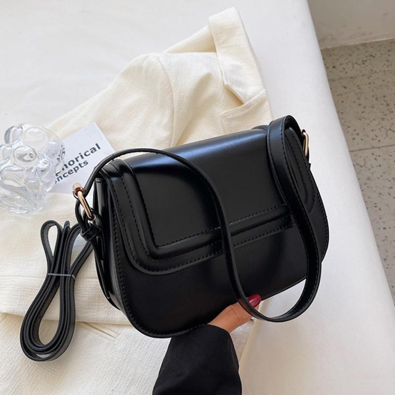 Новые модные трендовые сумки через плечо для женщин из искусственной кожи, однотонная сумка через плечо с клапаном, женские простые универсальные сумки-мессенджеры