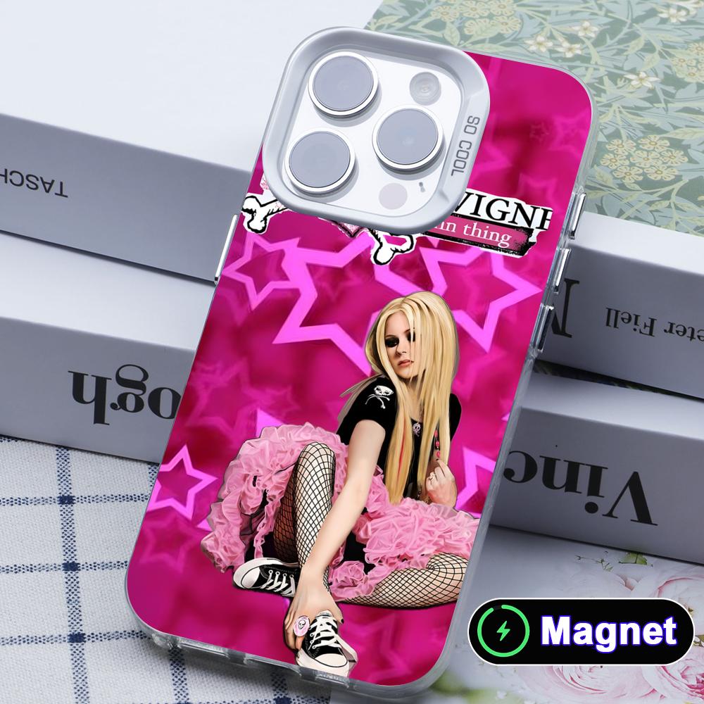 Avril Lavigne White Translucent MagSafe Mobile Phone Case for iPhone 17 16 15 14 13 12 11 X XR XS Air Pro Max Plus Cover
