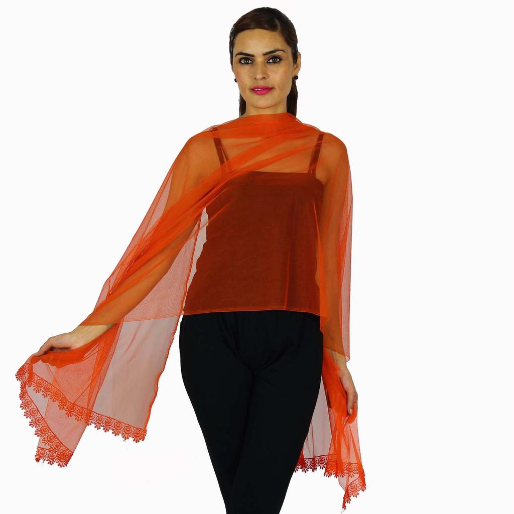 Indian Neck Wrap Long Stole Net Chunni Fashion Scarf Women Hijab Dupatta
