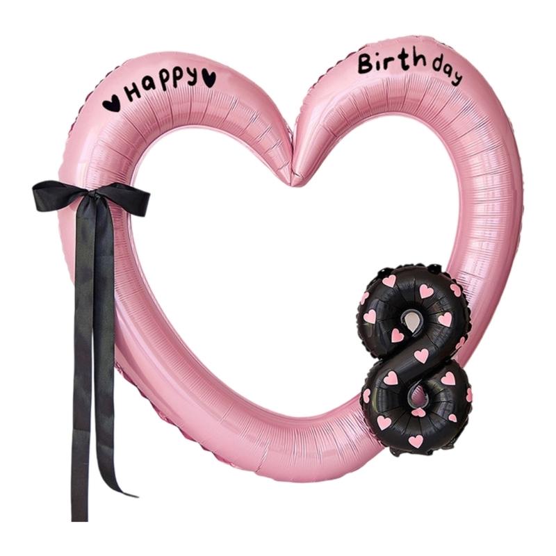 Oversized Heart Frame Balloon Birthday Balloon for Birthday Celebration Baby Showers Wedding Backdrops Embellishment