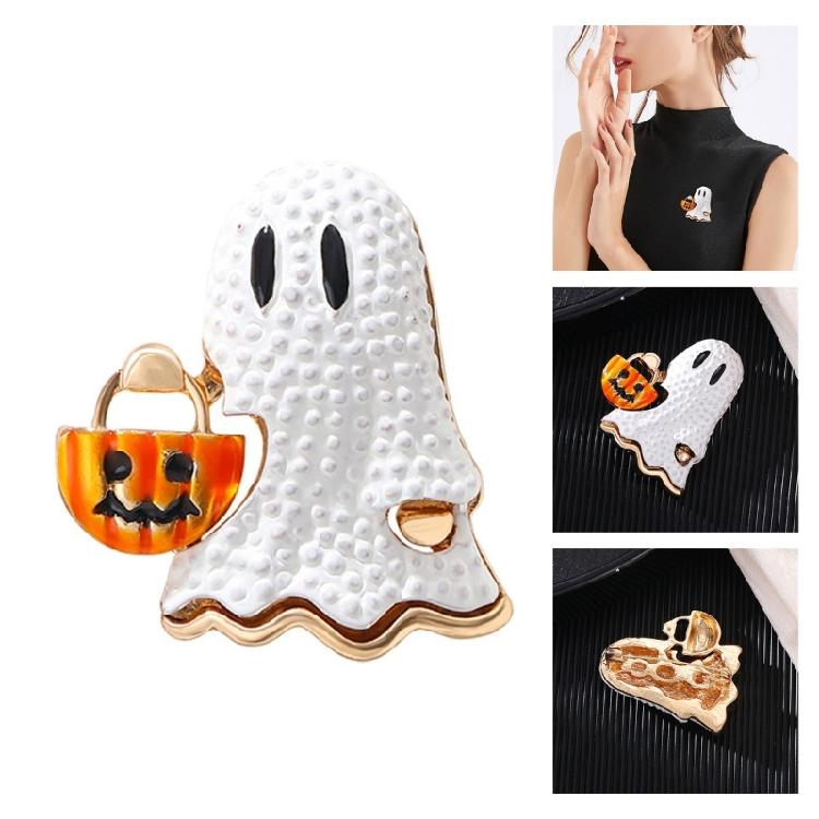 Элегантные призраки с тыквенной брошью Прочные сплавные украшения для Хэллоуинских вечеринок