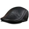 Men's Genuine Leather Duckbill Hat – Stylish, Warm, Thickened Cowhide Beret for Middle-Aged and Elderly (Autumn/Winter)