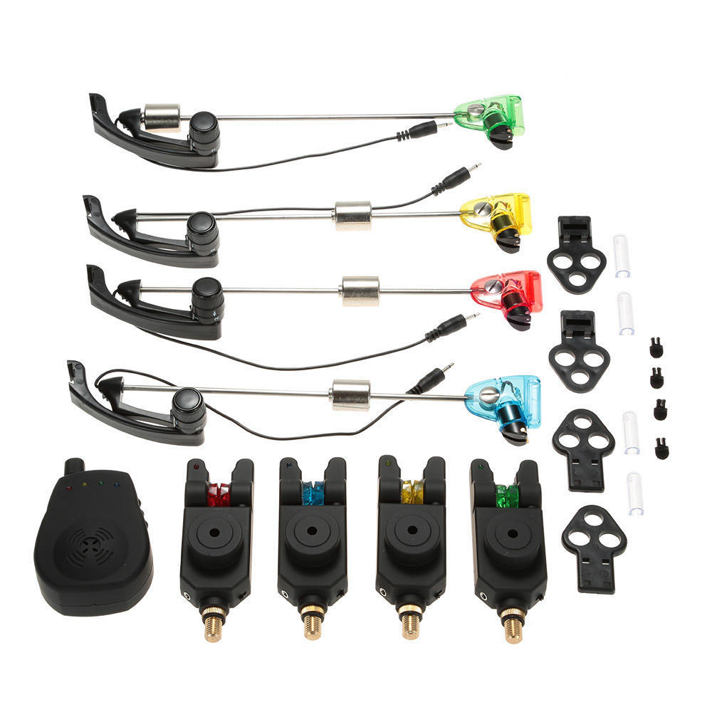 Lixada Беспроводные сигнализаторы поклевки для рыбалки, набор цифровых сигнализаций для рыбалки, 1 приемник плюс 4 сигнала тревоги для карпа