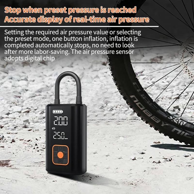 Новый компактный автомобильный портативный автоматический насос для накачивания шин, манометр для шин, воздушный компрессор с интеллектуальным цифровым дисплеем, аварийный насос для накачивания шин