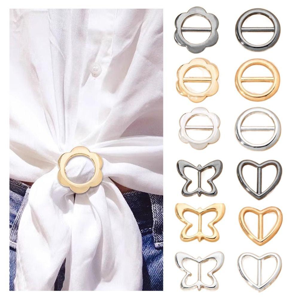 Flower Waist Adjustment Fixed Snap Round Heart Clothing Corner Knotted Buckles Jewelry Women