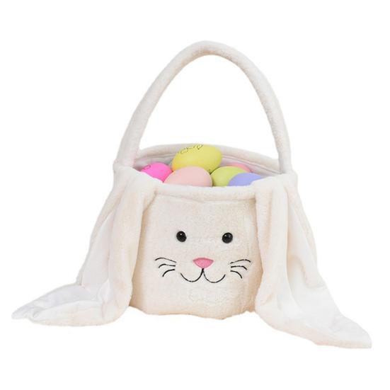 Пасхальная корзина, маленькая меховая корзинка с кроликом и пушистыми ушками, плюшевая мордочка кролика, пасхальное ведро, детский подарочный пакет для угощений для детей, мальчиков и девочек