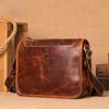 Men's Fashionable Single-shoulder Crossbody Bag, Men's Retro Oil-wax Genuine Leather Messenger Bag