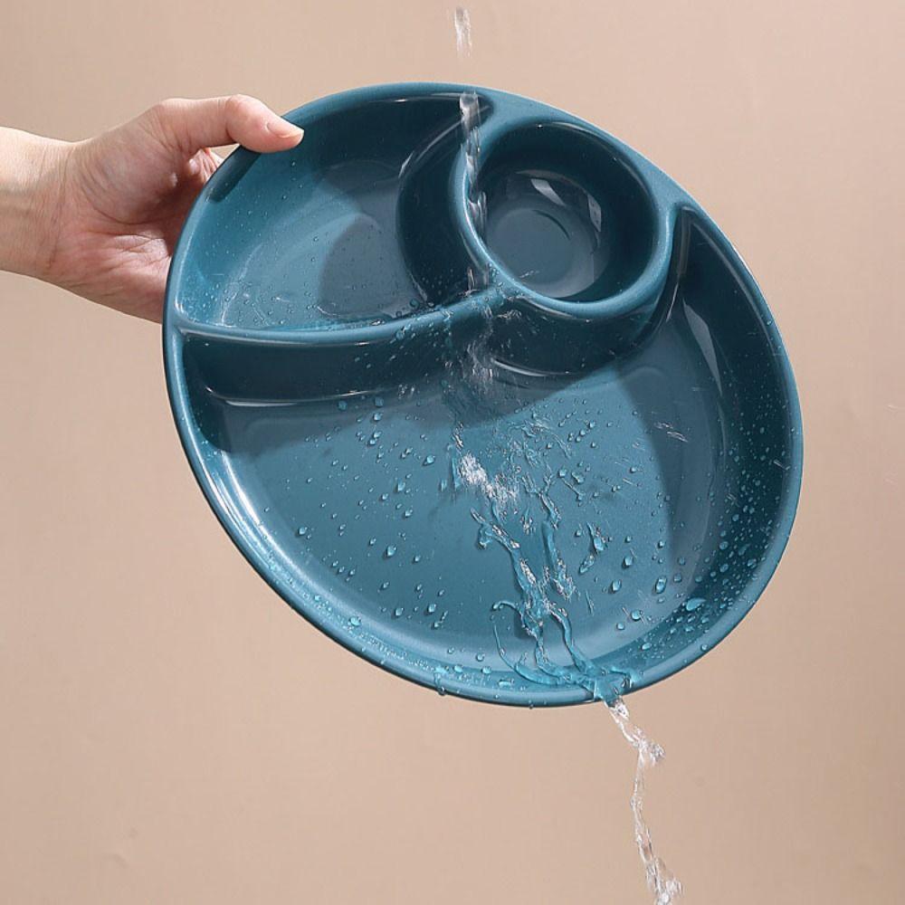 2 шт. Пластиковая тарелка для еды, пригодная для микроволновой печи, мерная тарелка для порций, портативная разделенная обеденная тарелка, контроль диеты