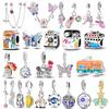 Charms Plata De Ley Sunflower Travel Balloon Devil Eyes Dragonfly Butterfly Charm Fit Original Fits Women Jewelry Charms