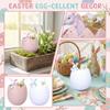 New Cross-border Easter Cute Home Flower Pot Bunny Creative Resin Ornament