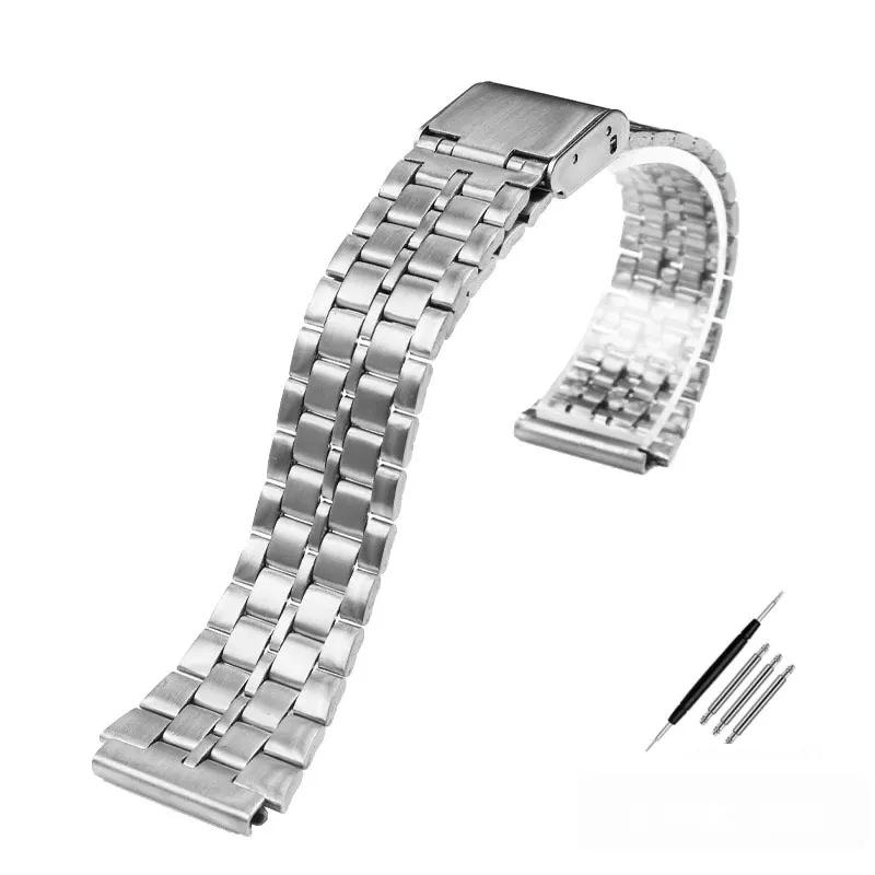 Для Casio A158 / A159 / A168 /A169 /B650 /AQ230/ 700 Классический Маленький Квадратный Серебристый Блок Металлический Ремешок Тонкая Сталь Браслет 18мм